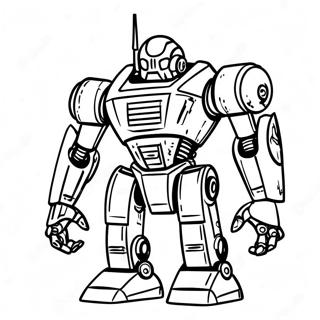 Futuristic Mecha Robot Coloring Page 39644-31353