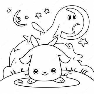 Cute Animals Under The Moon Coloring Page 39654-31352