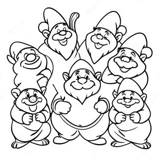 Seven Dwarfs Coloring Page 39663-31363