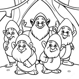 Seven Dwarfs Coloring Page 39663-31364