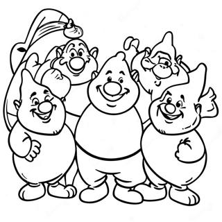 Happy Seven Dwarfs Coloring Page 39664-31390