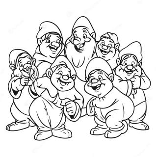 Happy Seven Dwarfs Coloring Page 39664-31391