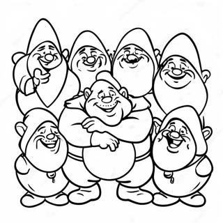 Happy Seven Dwarfs Coloring Page 39664-31392