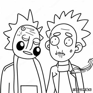 Stoner Rick And Morty Trippy Coloring Pages