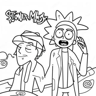 Pagini De Colorat Cu Rick Și Morty Stoner Trippy 39723-31411