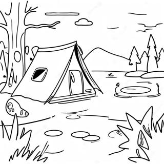 Creepy Friday The 13th Camp Crystal Lake Coloring Page 39774-31444