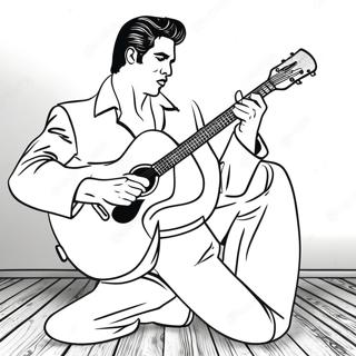 Elvis In Blue Suede Shoes Coloring Page 3981-3169