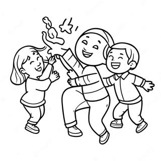 Multicultural Children Playing Together Coloring Page 39853-31512