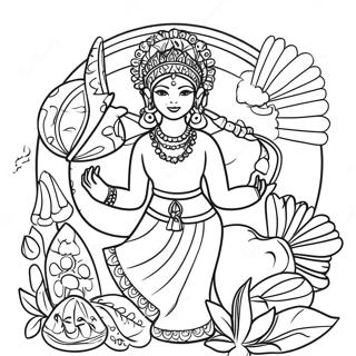 Diverse Cultures Celebrating Festivals Coloring Page 39854-31521