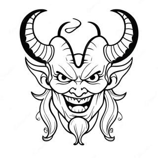 Sinister Demon Met Hoorns Kleurplaat 39864-31517