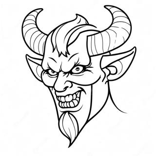 Sinister Demon Met Hoorns Kleurplaat 39864-31518