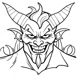 Sinister Demon Met Hoorns Kleurplaat 39864-31519