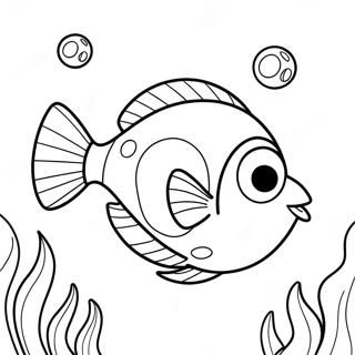 Cute Dory Swimming Coloring Page 39874-31537