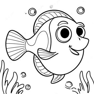 Cute Dory Swimming Coloring Page 39874-31538