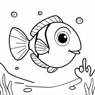 Cute Dory Swimming Coloring Page 39874-31539