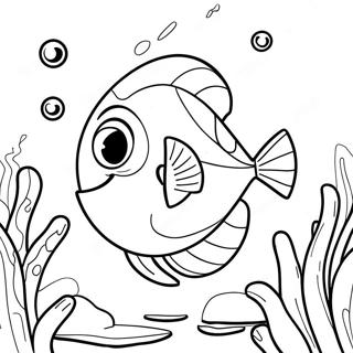 Cute Dory Swimming Coloring Page 39874-31540