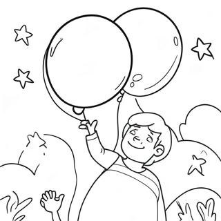 Aaron With Colorful Balloons Coloring Page 39884-31542