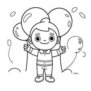 Aaron With Colorful Balloons Coloring Page 39884-31543