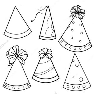 Colorful Party Hats Coloring Page 39904-31561