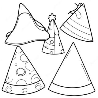 Colorful Party Hats Coloring Page 39904-31562