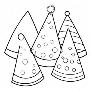 Colorful Party Hats Coloring Page 39904-31564