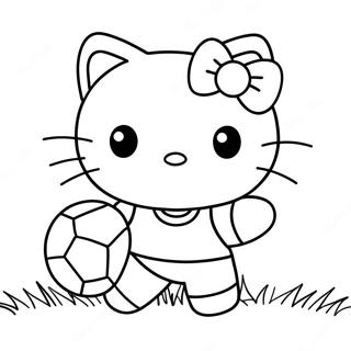 Hello Kitty Soccer Coloring Pages