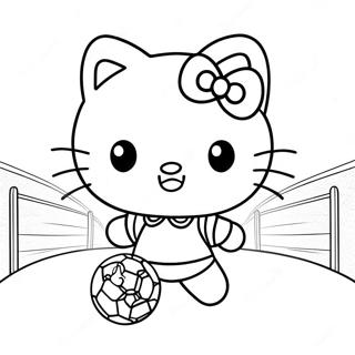 Cute Hello Kitty Playing Soccer Coloring Page 39934-31577