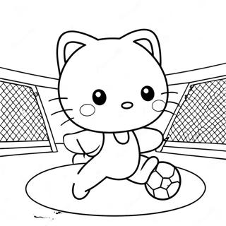 Cute Hello Kitty Playing Soccer Coloring Page 39934-31579