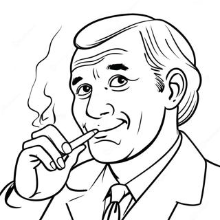 Smoking Cigar Coloring Page 39943-31592