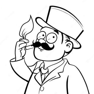 Cartoon Character Smoking Pipe Coloring Page 39944-31586