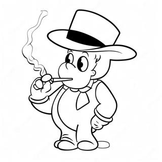 Cartoon Character Smoking Pipe Coloring Page 39944-31588