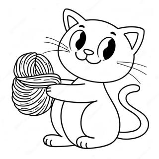 Silly Bad Kitty Playing With Yarn Coloring Page 40044-31662