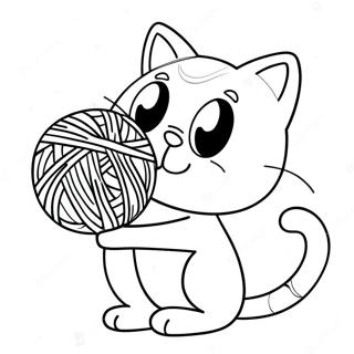 Silly Bad Kitty Playing With Yarn Coloring Page 40044-31663