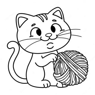 Silly Bad Kitty Playing With Yarn Coloring Page 40044-31664