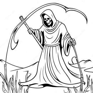 Grim Reaper With Scythe Coloring Page 40164-31754