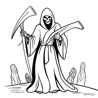 Grim Reaper With Scythe Coloring Page 40164-31755