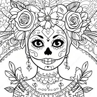 Buntes Tag Der Toten Catrina Ausmalbild 401-313