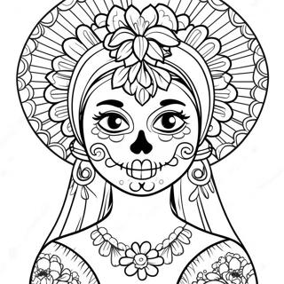 Buntes Tag Der Toten Catrina Ausmalbild 401-315