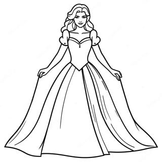 Beautiful Princess Bride In A Gown Coloring Page 40234-31807