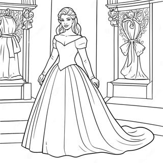 Beautiful Princess Bride In A Gown Coloring Page 40234-31808