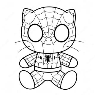 Spiderman Hello Kitty Coloring Pages