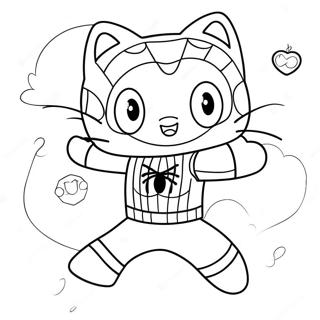 Spiderman Hello Kitty Coloring Pages