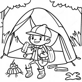 Adventure Boy Scouts Camping Coloring Page 40334-31898