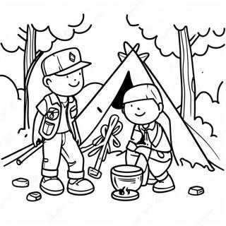 Adventure Boy Scouts Camping Coloring Page 40334-31899