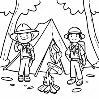 Adventure Boy Scouts Camping Coloring Page 40334-31900