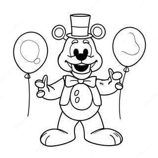 Funtime Freddy Med Balloner Farvelægningsside 40424-31950