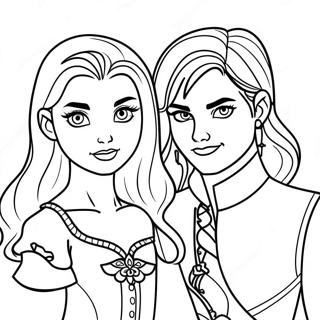 Mal Evie Descendants 3 Coloring Pages