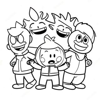 Eddsworld Charaktere In Aktion Ausmalbild 40494-32001