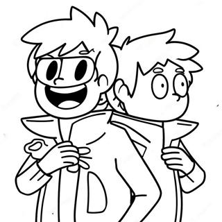 Page À Colorier Personnages D'eddsworld En Action 40494-32002