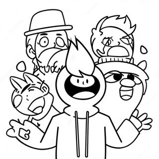 Eddsworld Charaktere In Aktion Ausmalbild 40494-32003